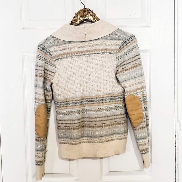 Orvis Lambs Wool Button Front Sweater Cardigan Size Small Elbow Patches NWOT - Picture 4 of 5